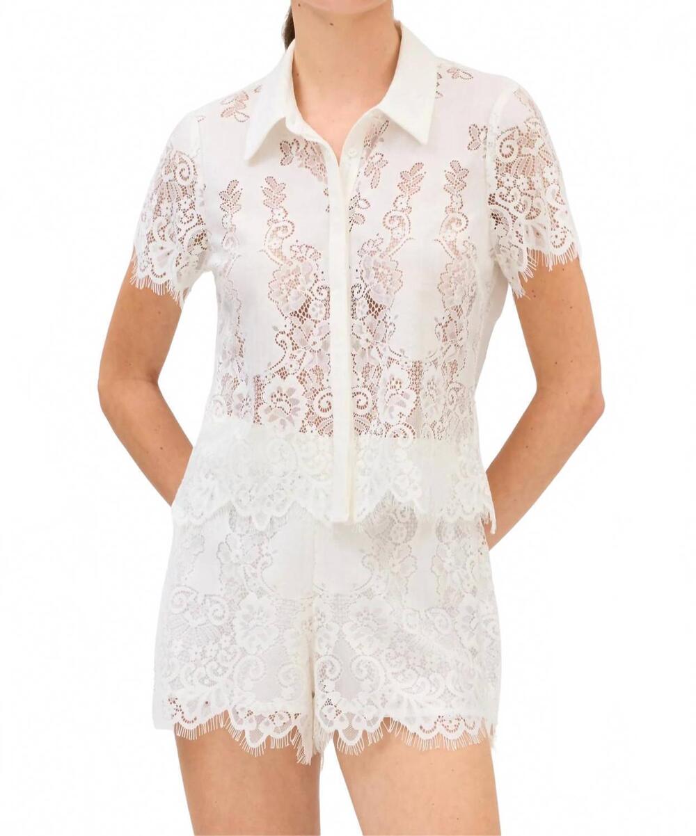 NEW ALLISON NEW YORK meadow french lace blouse in white